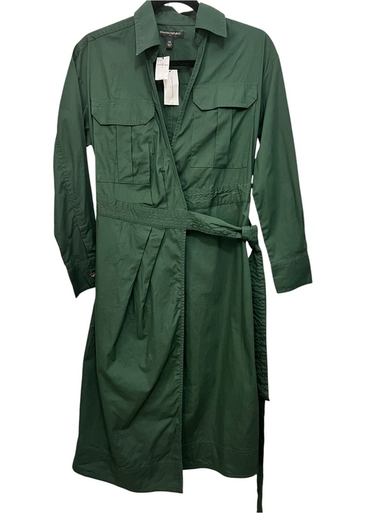 Banana Republic Dresses & Skirts - Banana Republic Forest Green Long Sleeve Wrap Shirt Dress sz XS NWT utility